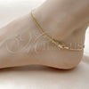 Oro Laminado Basic Anklet, Gold Filled Style Miami Cuban Design, Diamond Cutting Finish, Golden Finish, 04.63.1424.10