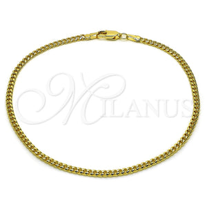 Gold Filled Anklet — Basic Anklet Miami Cuban Design Diamond Cutting 04.63. — main product view — SKU 159446 | Oro Laminado tobillera — básico Anklet Miami Cuban diseño Diamond Cutting 04.63. — SKU 159446