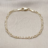 Oro Laminado Basic Bracelet, Gold Filled Style Mariner Design, Diamond Cutting Finish, Golden Finish, 5.222.026.07