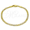 Oro Laminado Basic Bracelet, Gold Filled Style Mariner Design, Diamond Cutting Finish, Golden Finish, 5.222.026.07