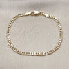 Gold Filled Bracelet — Basic Bracelet Mariner Design Diamond Cutting 5. 0.80 — alternate product view — SKU 159447 | Oro Laminado brazalete — básico Bracelet Mariner diseño Diamond Cutting 5. 0.80 — SKU 159447