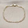 Oro Laminado Basic Bracelet, Gold Filled Style Mariner Design, Diamond Cutting Finish, Golden Finish, 5.222.026.07 (0.80 Gauge, 03 MM Thickness, 7 Inches Length)