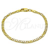 Oro Laminado Basic Bracelet, Gold Filled Style Mariner Design, Diamond Cutting Finish, Golden Finish, 5.222.026.07 (0.80 Gauge, 03 MM Thickness, 7 Inches Length)