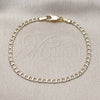 Oro Laminado Basic Bracelet, Gold Filled Style Curb Design, Diamond Cutting Finish, Golden Finish, 5.222.007.07 (Thickness, 8 Inches Length)