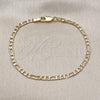 Gold Filled Bracelet — Basic Bracelet Figaro Design Diamond Cutting 5. 0.80 — alternate product view — SKU 159449 | Oro Laminado brazalete — básico Bracelet Figaro diseño Diamond Cutting 5. 0.80 — SKU 159449
