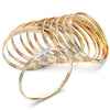 Gold Plated Dozen Bangle, Diamond Cutting Finish, Tricolor, 03.08.0088.08 (06 MM Thickness, Size 7 (3.00 Diameter))