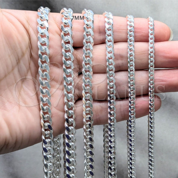 Sterling Silver Necklace — Basic Necklace Miami Cuban Design Polished 04. Gauge — alternate product view — SKU 159454 | Plata 925 collar — básico Necklace Miami Cuban diseño pulido 04. Gauge — SKU 159454