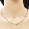 Oro Laminado Basic Necklace, Gold Filled Style Rolo and Ball Design, Polished, Golden Finish, 04.213.0281.22 (02 MM Thickness, 22 Inches Length)