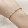 Oro Laminado Tennis Bracelet, Gold Filled Style with White Cubic Zirconia, Polished, Golden Finish, 03.130.0006.1.07 (Thickness, 8 Inches Length)