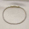 Oro Laminado Tennis Bracelet, Gold Filled Style with White Cubic Zirconia, Polished, Golden Finish, 03.130.0006.1.07 (Thickness, 8 Inches Length)
