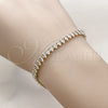 Oro Laminado Tennis Bracelet, Gold Filled Style with White Cubic Zirconia, Polished, Golden Finish, 03.213.0344.07