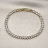 Oro Laminado Tennis Bracelet, Gold Filled Style with White Cubic Zirconia, Polished, Golden Finish, 03.213.0344.07