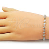 Oro Laminado Tennis Bracelet, Gold Filled Style with White Cubic Zirconia, Polished, Golden Finish, 03.213.0344.07 (05 MM Thickness, 8 Inches Length)