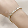 Oro Laminado Tennis Bracelet, Gold Filled Style Baguette Design, with White Cubic Zirconia, Polished, Golden Finish, 03.130.0005.5.07 (05 MM Thickness, 7 Inches Length)