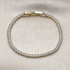 Oro Laminado Tennis Bracelet, Gold Filled Style with White Cubic Zirconia, Polished, Golden Finish, 03.213.0347.07