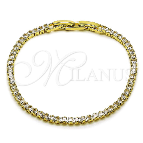 Oro Laminado Tennis Bracelet, Gold Filled Style with White Cubic Zirconia, Polished, Golden Finish, 03.213.0347.07