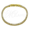 Oro Laminado Tennis Bracelet, Gold Filled Style with White Cubic Zirconia, Polished, Golden Finish, 03.213.0347.07