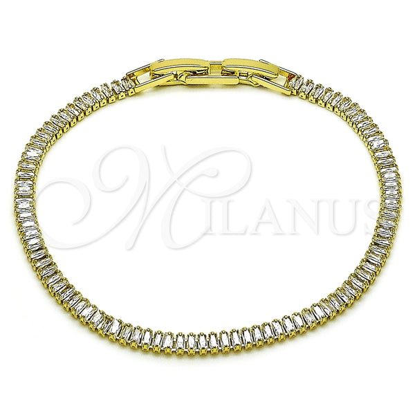 Gold Filled Bracelet — Tennis Bracelet Baguette Design with White Cubic Zirconia — alternate product view — SKU 159465 | Oro Laminado brazalete — Tennis Bracelet Baguette diseño with blanco Cubic Zirconia — SKU 159465