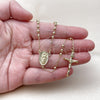 Oro Laminado Thin Rosary, Gold Filled Style Guadalupe and Cross Design, Polished, Golden Finish, 09.213.0050.18