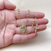 Oro Laminado Thin Rosary, Gold Filled Style Guadalupe and Cross Design, Polished, Golden Finish, 09.213.0051.18