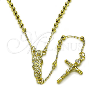 Gold Filled Jewelry — Thin Rosary San Judas and Crucifix Design Polished — main product view — SKU 159468 | Oro Laminado joyería — Thin Rosary San Judas and Crucifix diseño pulido — SKU 159468