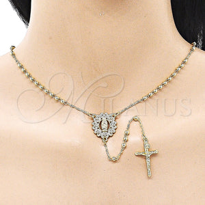 Gold Filled Jewelry — Thin Rosary Guadalupe and Crucifix Design with White — alternate product view — SKU 159473 | Oro Laminado joyería — Thin Rosary Guadalupe and Crucifix diseño with blanco — SKU 159473
