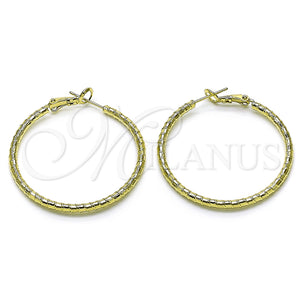 Gold Filled Hoop Earrings — Medium Hoop Diamond Cutting 02. — main product view — SKU 159476 | Oro Laminado aretes de aro — Medium Hoop Diamond Cutting 02. — SKU 159476
