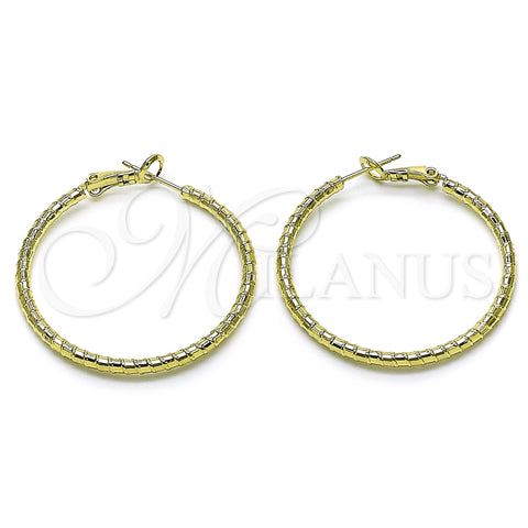 Oro Laminado Medium Hoop, Gold Filled Style Diamond Cutting Finish, Golden Finish, 02.213.0815.40