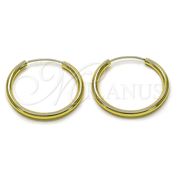 Oro Laminado Medium Hoop, Gold Filled Style Polished, Golden Finish, 02.213.0816.30