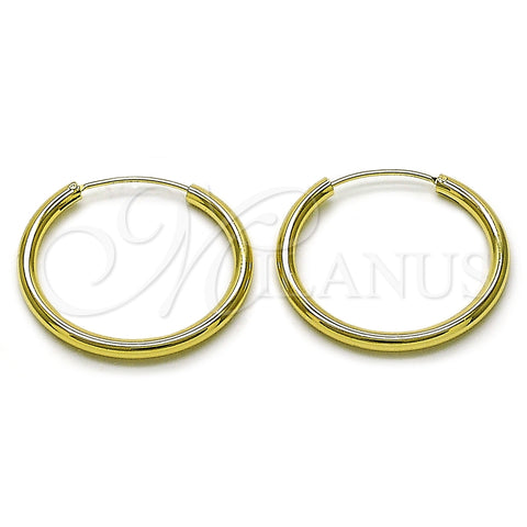 Oro Laminado Medium Hoop, Gold Filled Style Polished, Golden Finish, 02.213.0816.30