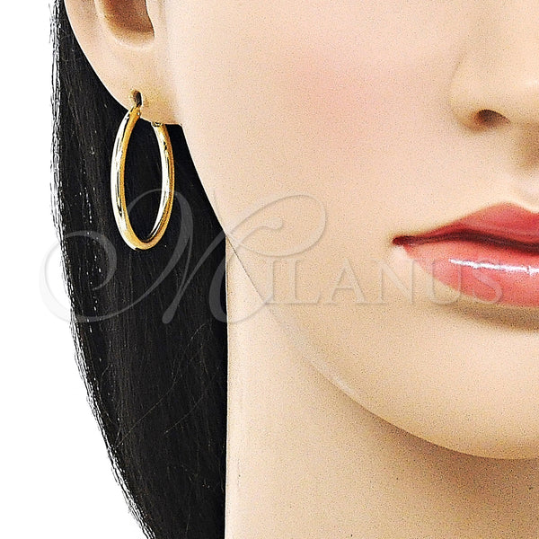 Gold Filled Hoop Earrings — Medium Hoop Polished 02. — alternate product view — SKU 159477 | Oro Laminado aretes de aro — Medium Hoop pulido 02. — SKU 159477