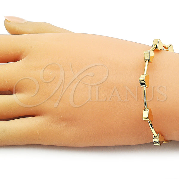 Gold Filled Jewelry — Individual Bangle Heart Design Polished 07. 02 MM — alternate product view — SKU 159480 | Oro Laminado joyería — Individual Bangle corazón diseño pulido 07. 02 MM — SKU 159480