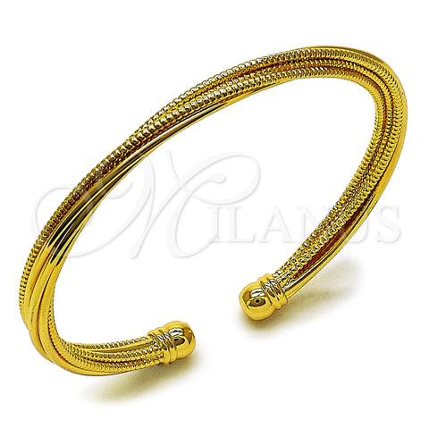 Oro Laminado Individual Bangle, Gold Filled Style Diamond Cutting Finish, Golden Finish, 07.170.0051