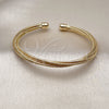 Oro Laminado Individual Bangle, Gold Filled Style Twist Design, Diamond Cutting Finish, Golden Finish, 07.170.0051 (06 MM Thickness, One size fits all)