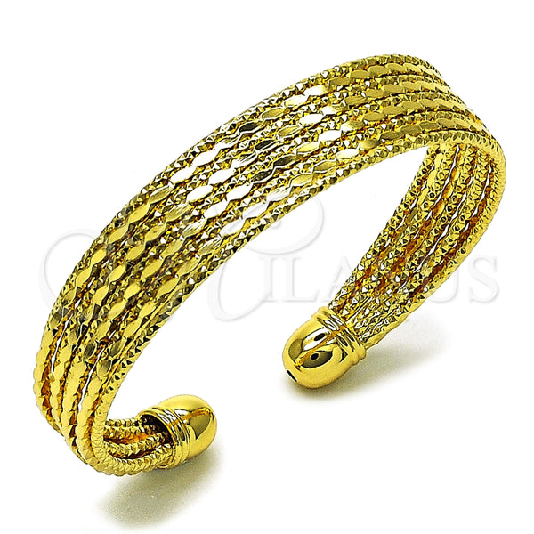 Oro Laminado Individual Bangle, Gold Filled Style Diamond Cutting Finish, Golden Finish, 07.170.0041.1