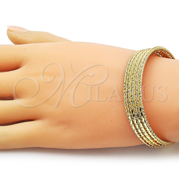 Gold Filled Jewelry — Individual Bangle Twist Design Diamond Cutting 07. 14 — alternate product view — SKU 159482 | Oro Laminado joyería — Individual Bangle Twist diseño Diamond Cutting 07. 14 — SKU 159482