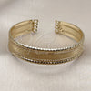 Oro Laminado Individual Bangle, Gold Filled Style Greek Key Design, Diamond Cutting Finish, Golden Finish, 07.170.0052