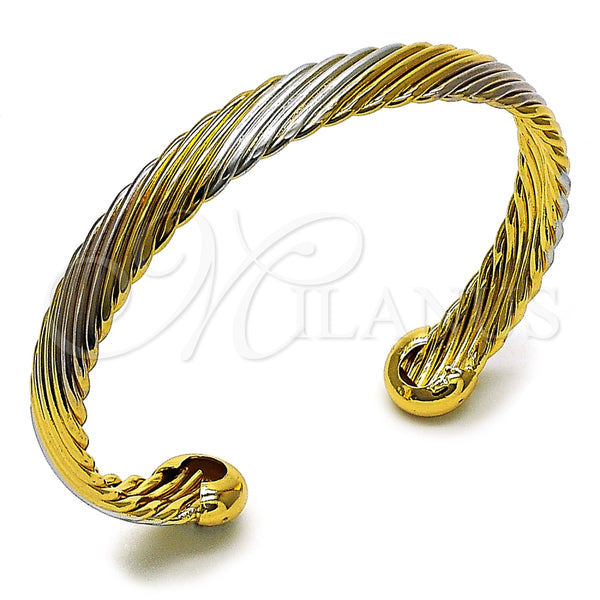 Oro Laminado Individual Bangle, Gold Filled Style Polished, Tricolor, 07.170.0029.1