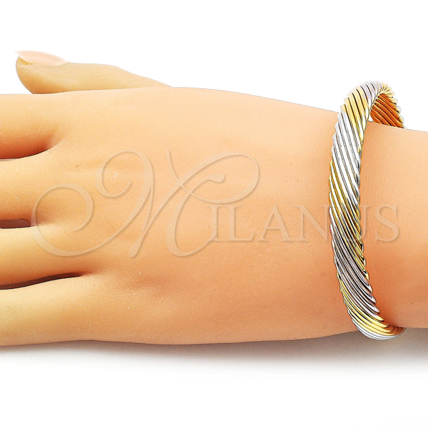 Gold Filled Jewelry — Individual Bangle Twist Design Polished Tricolor 07. 08 — alternate product view — SKU 159487 | Oro Laminado joyería — Individual Bangle Twist diseño pulido Tricolor 07. 08 — SKU 159487