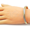 Oro Laminado Individual Bangle, Gold Filled Style Twist Design, Polished, Tricolor, 07.170.0029.1 (08 MM Thickness, One size fits all)