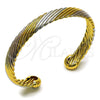 Oro Laminado Individual Bangle, Gold Filled Style Twist Design, Polished, Tricolor, 07.170.0029.1 (08 MM Thickness, One size fits all)