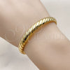 Oro Laminado Individual Bangle, Gold Filled Style Twist Design, Polished, Golden Finish, 07.170.0056 (07 MM Thickness, One size fits all)