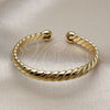 Oro Laminado Individual Bangle, Gold Filled Style Twist Design, Polished, Golden Finish, 07.170.0056 (07 MM Thickness, One size fits all)