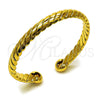 Oro Laminado Individual Bangle, Gold Filled Style Twist Design, Polished, Golden Finish, 07.170.0056 (07 MM Thickness, One size fits all)