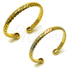 Oro Laminado Individual Bangle, Gold Filled Style Twist Design, Polished, Golden Finish, 07.170.0056 (07 MM Thickness, One size fits all)