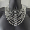 Sterling Silver Basic Necklace, Figaro Design, Polished, Silver Finish, 04.420.0009.26 (220 Gauge, 08 MM Thickness, 26 Inches Length)