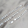 Sterling Silver Basic Necklace, Figaro Design, Polished, Silver Finish, 04.420.0009.26 (220 Gauge, 08 MM Thickness, 26 Inches Length)