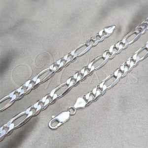 Sterling Silver Bracelet — Basic Bracelet Figaro Design Polished 04. Gauge 08 — main product view — SKU 159497 | Plata 925 brazalete — básico Bracelet Figaro diseño pulido 04. Gauge 08 — SKU 159497