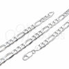 Sterling Silver Basic Bracelet, Figaro Design, Polished, Silver Finish, 04.420.0009.9 (220 Gauge, 08 MM Thickness, 9 Inches Length)