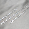 Sterling Silver Basic Necklace, Figaro Design, Polished, Silver Finish, 04.420.0010.26 (200 Gauge, Thickness, 26 Inches Length)